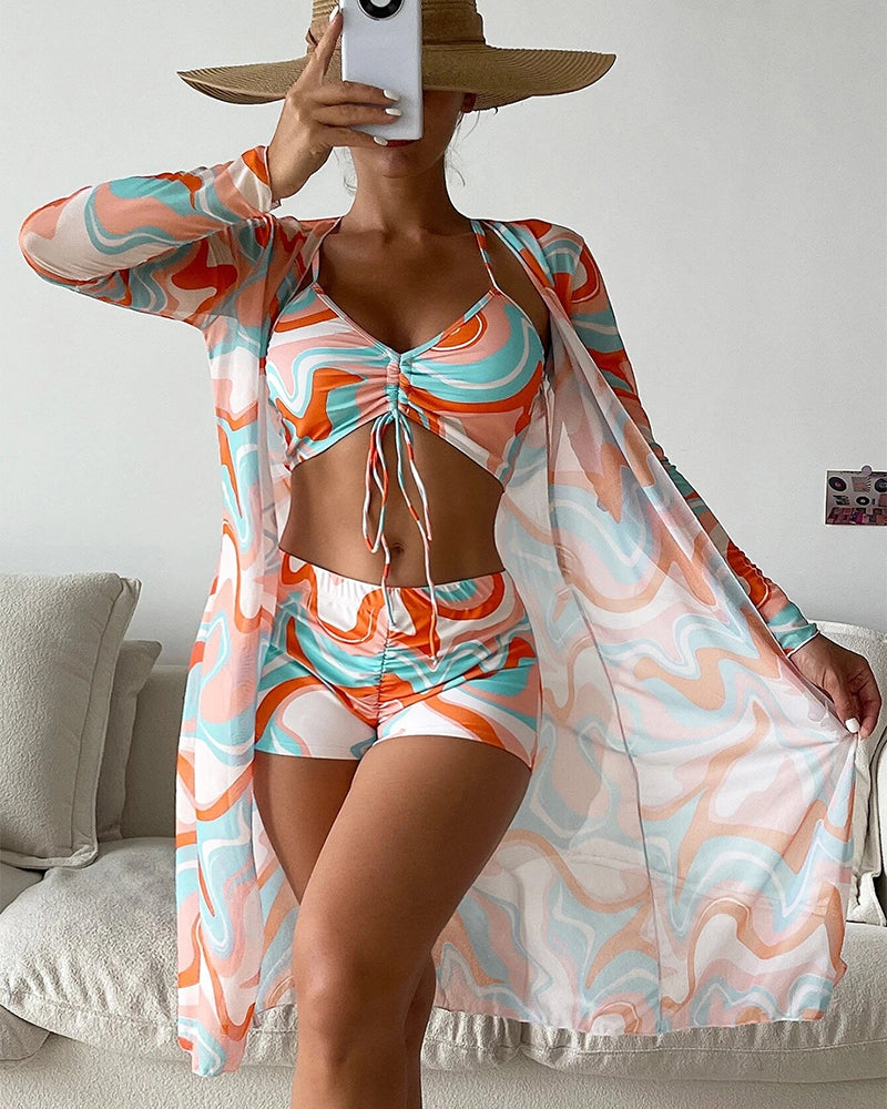 3-Piece Printed Bikini Set