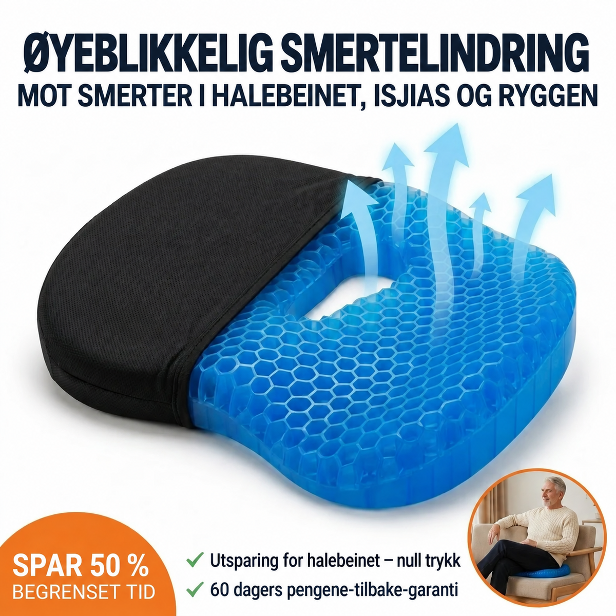 100% Gel Seat Cushion Pro